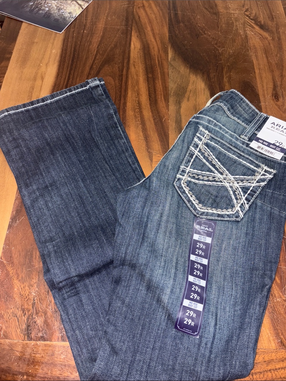 Ariat Women's Dark Blue Bootcut Jeans with Contrast Stitching